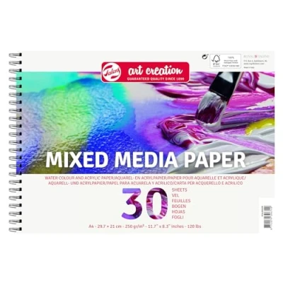 Image of Talens Art Creation TAC Media Paper A4 250 g/m² 30 Sheets FSC Mix, Canvas, White, 21.1 x 31.2 2 cm