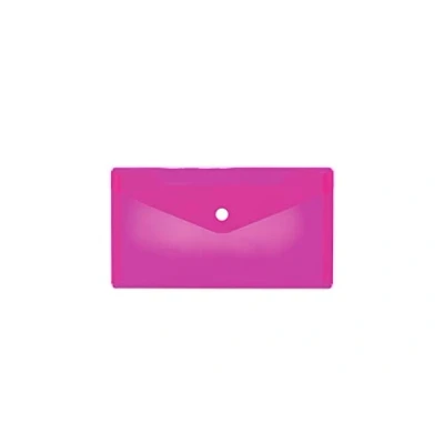 Image of HERMA 20039 Document Wallet, DIN Long, Transparent, Pink, Small Transparent Pockets Envelope with Press Stud, Plastic for School, University, Office, Travel