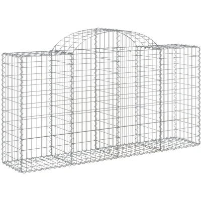 Image of vidaXL Arched Gabion Baskets 4 pcs 200x50x100/120 cm Galvanised Iron