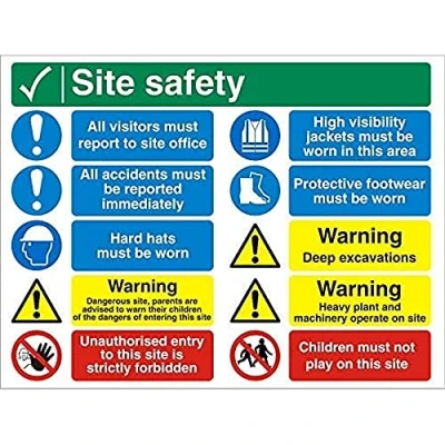 Image of Seco Site Safety, All Visitors Must Report to Office Sign, 600mm x 450mm 3mm Foam PVC