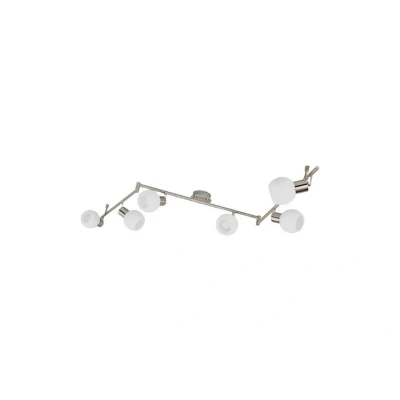 Image of Lindby ceiling lamp Elaina, 180cm, 6 bulb, nickel coloured, glass