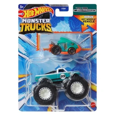 Image of Hot Wheels Monster Trucks Toy Vehicle Truck Invader + Dragon Blaster for Kids Ages 3 and Up