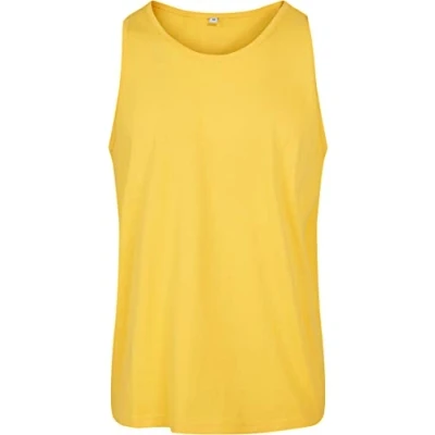 Image of Build Your Brand Men&#039;s Basic Tank T Shirt, Taxi Yellow, 4XL