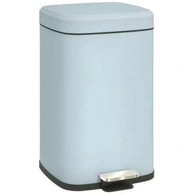 Image of HOMCOM 20 Litre Pedal Bin, Fingerprint Proof Kitchen Bin with Soft close Lid, Metal Rubbish Foot and Removable Inner Bucket, Light Green