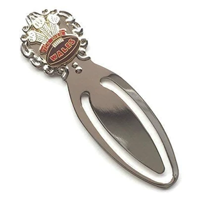 Image of Prince of Wales Feathers &amp; Rugby Ball Enamel Crested Bookmark Gift Bag (T452)