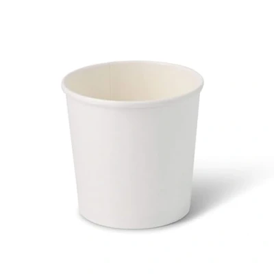 Image of BIOZOYG Organic Disposable Cup Food Cardboard Take Away White I Compostable Bowl with Water Based Inner Barrier Soup Bowls Sundae Cups 25 Sturdy Carton 24oz Round