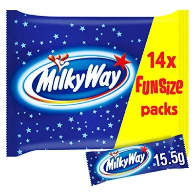 Image of Milky Way Funsize Chocolate Bars Bulk Box, Gift, Bulk, 16 Packs of 227 g