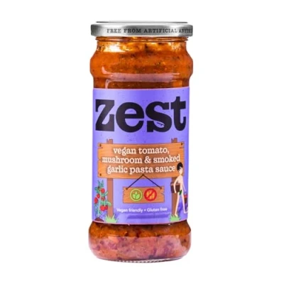 Image of Zest Foods Tomato Mushroom &amp; Smoked Garlic Pasta Sauce 350g (Pack of 6)