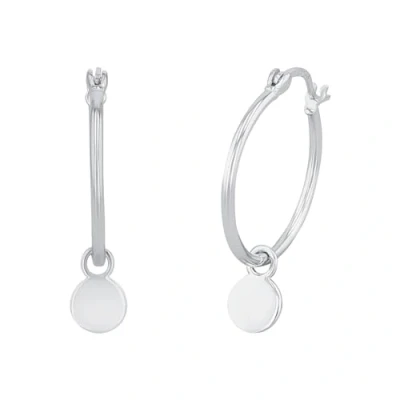 Image of Amor Creoles 925 Sterling Silver Ladies Earrings, 2.2 cm, Silver, Comes in Jewelry Gift Box, 2026237