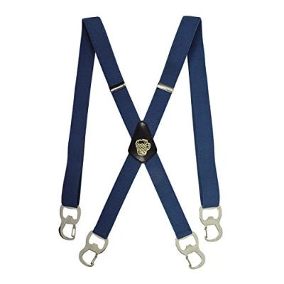 Image of Olata X Shape Braces/Suspenders with Integrated Beer Bottle Opener and Carabiner Clips 2.5cm. Blue