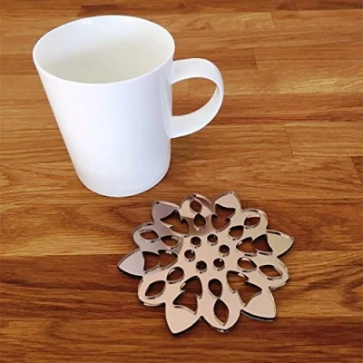 Image of Super Cool Creations Coasters Snowflake Shaped Bronze Mirror 4 Set