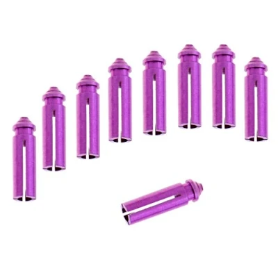 Image of Mealoodiousmusea 9 Pieces Anodised Aluminum Dart Flight Savers/Protectors Purple