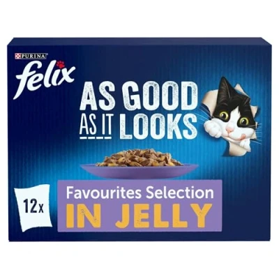 Image of FELIX As Good it Looks Favourites Selection Wet Cat Food 12x85g (Pack of 4)