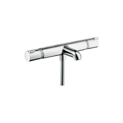Image of hansgrohe thermostatic bath mixer for exposed installation Ecostat Comfort, thermostat 2 functions, chrome, 13114000