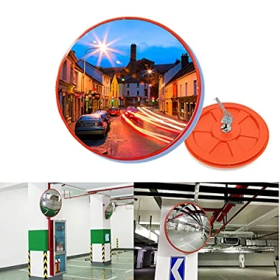 Image of Blind Spot Mirrors Convex Road Safety Mirror Traffic Driveway 130 Wide View Angle 12inch/30cm Diameter Security Unbreakable Blindspot with Wall Bracket, for Garage Parking Street Corner