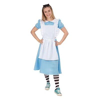 Image of Bristol Novelty AF167L Lady Alice Costume Large, Women, Blue, White