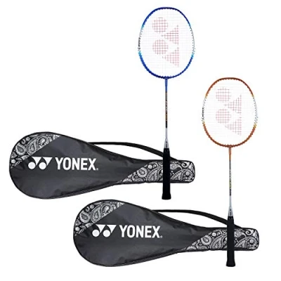 Image of YONEX ZR 100 Light Aluminium Badminton Racquet with Full Cover (Blue &amp; Blue, Made in India) Set of 2