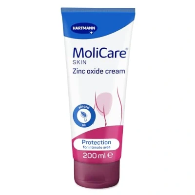 Image of MoliCare skin zinc oxide Cream, 21% for anti inflammatory effect, protection stressed by incontinence, 200ml