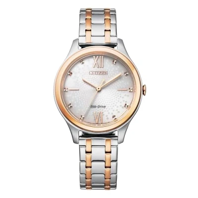 Image of CITIZEN Women&#039;s Analogue Eco Drive Watch with Stainless Steel Strap EM0506 77A