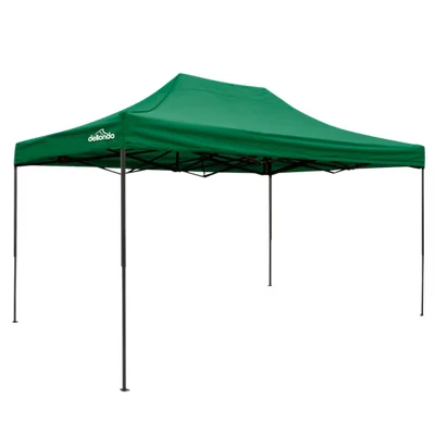 Image of Dellonda Premium 3 x 4.5m Pop Up Gazebo Water Resistant Carry Bag Stakes Bags Dark Green Canopy