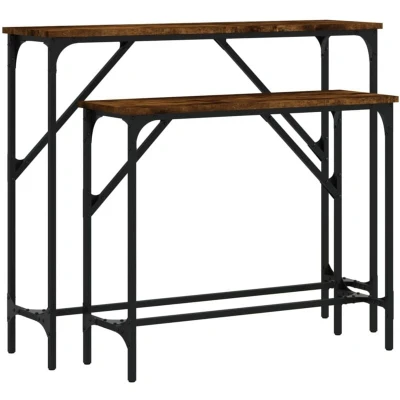 Image of vidaXL Console Tables 2 pcs Smoked Oak Engineered Wood
