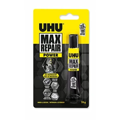 Image of UHU 45820 Max Repair Extreme Extra Strong and Universal Glue for Almost All Indoor Outdoor Repairs, Transparent, 20 g