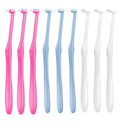 Image of Tufted Toothbrush, 9PCS Interdental Brushes, Orthodontic Interspace Toothbrushes, Single Tuft Toothbrush for Teeth Detail Cleaning and Braces Clean