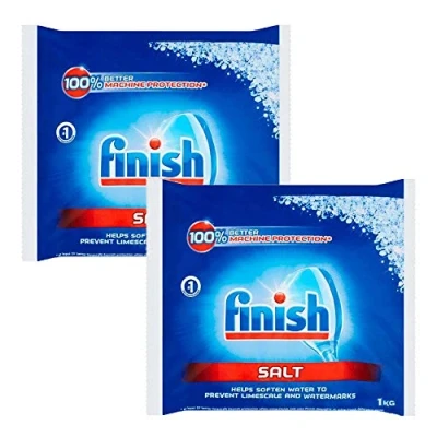 Image of 2 x 1kg Dishwasher Performance Salt With Welari Thank You Card Cleaning Granules Water Softener Limescale Cleaner (2kg) (2pack)