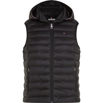 Image of Tommy Hilfiger Women&#039;s Lw Padded Global Stripe Vest Ww0ww42051 Vest, Black (Black), XXL