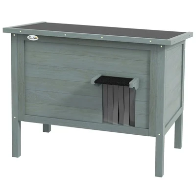 Image of PawHut Outdoor Cat House, Feral Insulate Wooden Kitten House with Removable Floor, Water Resistant Openable Roof, 85 x 50 68.5cm Charcoal Grey