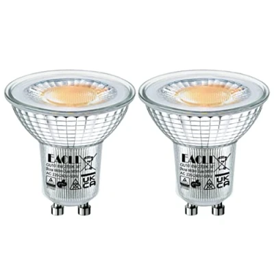 Image of EACLL GU10 LED Bulbs 6W Warm White Light Bulb 2700K Replace 75W RAR16 Halogen, 660Lumen AC 230V Flicker Free Spotlight, 38 Spot Lights, Non Dimmable Reflector Light, Pack of 2
