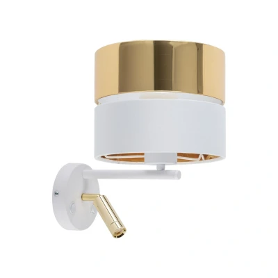 Image of Hilton Reading Wall Light White, Gold 2xG9, E27