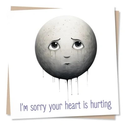 Image of Heartfelt Sympathy Card I&#039;m Sorry Your Heart Is Hurting Condolences Made in UK