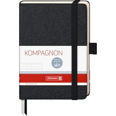 Image of Brunnen Kompagnon Classic 105521905 Notebook Hard Cover 9.5 x 12.8 cm 192 Pages Black