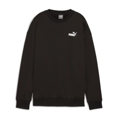 Image of Puma Relaxed Small LOGO CREW Sweatshirt, Women&#039;s, Size: XL, Black