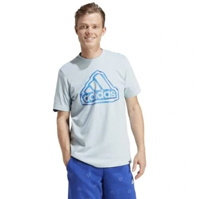 Image of adidas Men&#039;s Folded Badge Graphic Tee, Wonder Blue, L