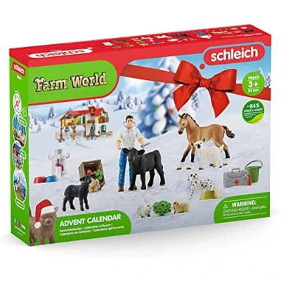 Image of Schleich 98643 Advent Calendar Farm World 2023, from 3 Years, Playset