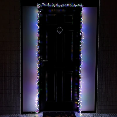 Image of 5.5m 880 LED Indoor Outdoor Christmas Door Lights in Multi Coloured