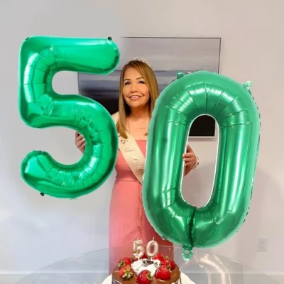 Image of Number Balloons 50,Green 50 Balloon 40 Inch Giant Helium Foil for Boys Girls 50th Birthday Party Decor Anniversary Decorations Supplies