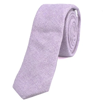 Image of DonDon Narrow Men&#039;s Cotton Tie 2.36 inch 6 cm pastel lilac