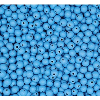 Image of 100x Light Blue Wooden Craft Beads 10mm Round Bead with 3mm Hole Arts &amp; Crafting (Light Blue)