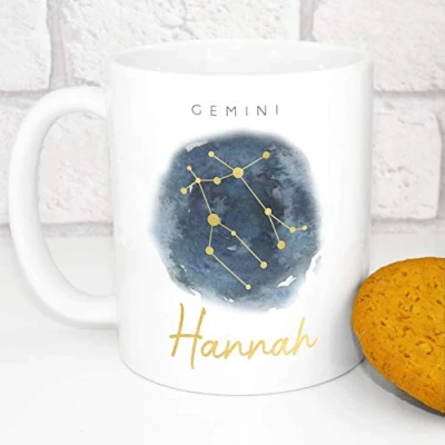 Image of Personalised Star Sign Mug Custom Zodiac Horoscope Add Your Name (Gemini)