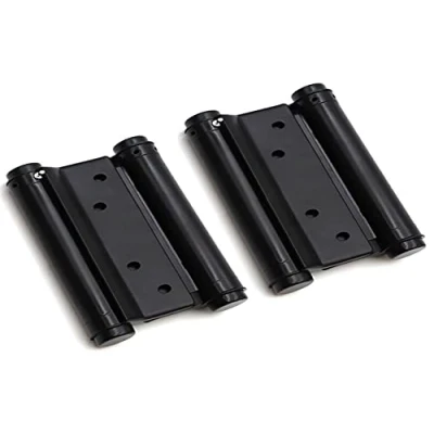 Image of 2Pcs 75mm Cafe Saloon Door Hinges Black with Screws Double Action Spring Hinge Stainless Steel Self Closing 3&#039;&#039;