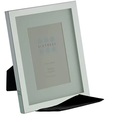 Image of Sixtrees Glover Embossed Silver Plated 4 x 6 inch shallow box Photo Frame. Complete with microfibre polishing cloth.