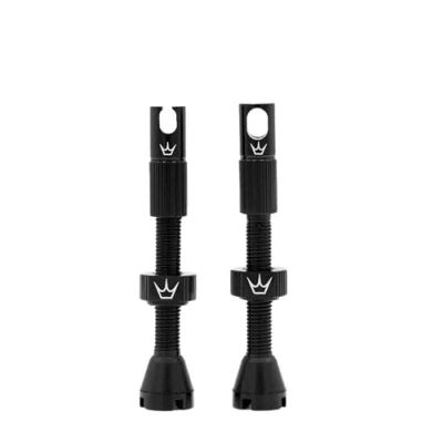 Image of Peaty&#039;s X Chris King MK2 Tubeless Valves Presta Integrated Spoke Key &amp; Valve Core Removal Caps, Mountain Bike, Road Gravel Bicycle Tyre, Insert Compatible, 7075 Aluminium 60mm, Black