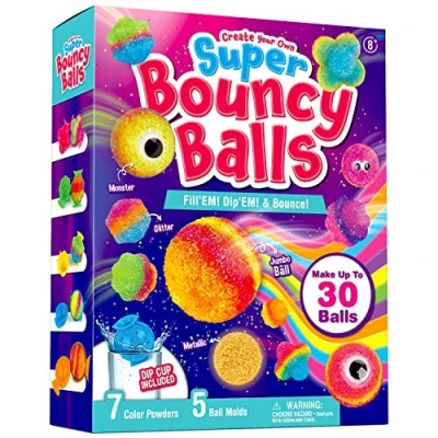 Image of Dr. Daz Bouncy Ball, Make 20 Colourful Power Balls for Children, Your Own Rubber Fun Science Experiment Set Beginners, Birthday Gift Girls Boys from 7 8 9 10 Years