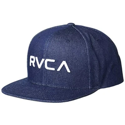 Image of RVCA Men&#039;s Adjustable Straight Brim Snapback HAT/Dark Indigo, 1SZ
