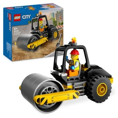 Image of LEGO City Construction Steamroller, Vehicle Toy for Boys, Girls &amp; Kids aged 5 Plus Years Old, Model Truck Building Set with a Worker Minifigure, Engineering Toys, Small Birthday Gift Idea 60401