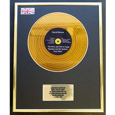 Image of DAVID BOWIE/MINI GOLD DISC DISPLAY/LIMITED EDITION/COA/ZIGGY STARDUST