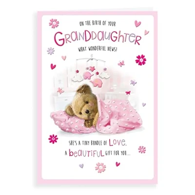 Image of Regal Publishing Cute Baby Card Birth Of Granddaughter 9 x 6 inches